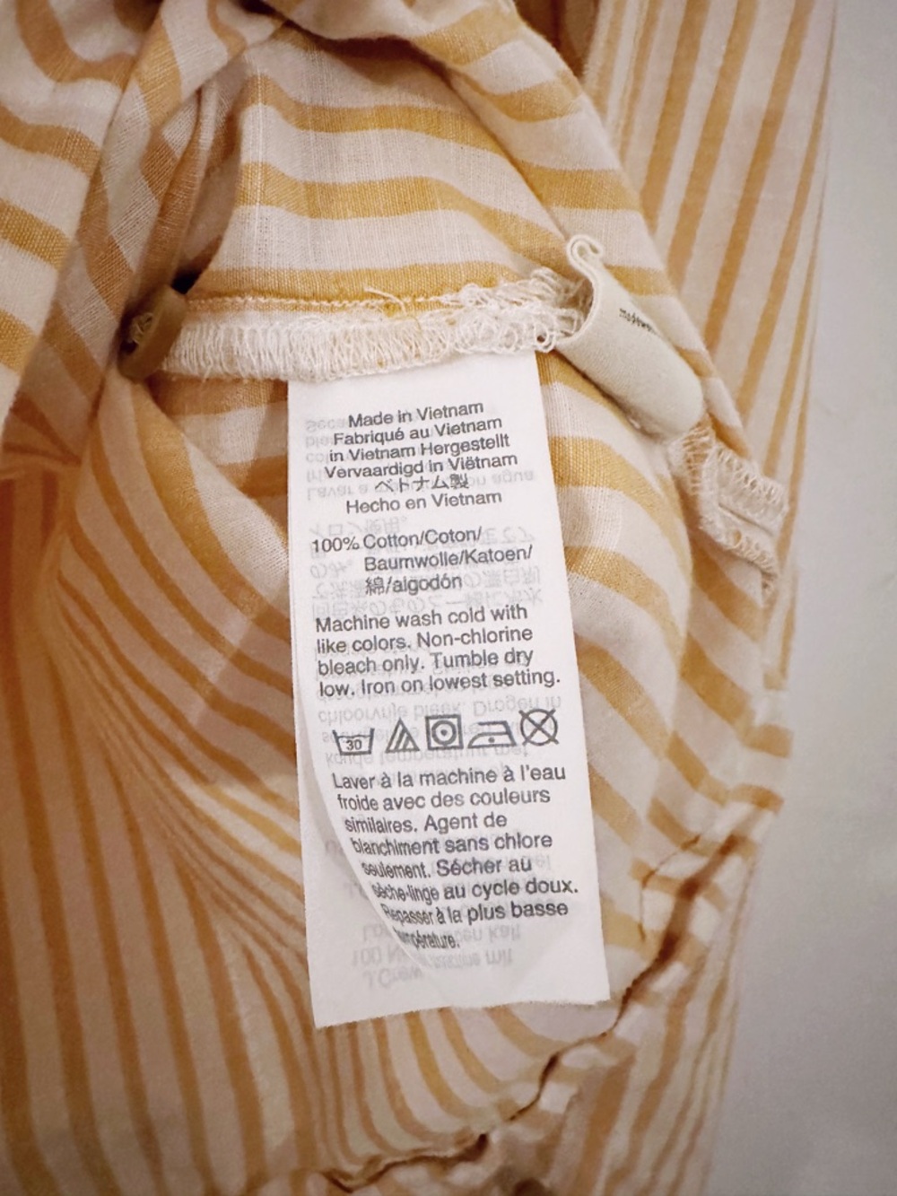 Madewell Boxy Workwear Shirt in Irregular Stripe Golden Long Sleeve Top Yellow - Picture 4 of 6